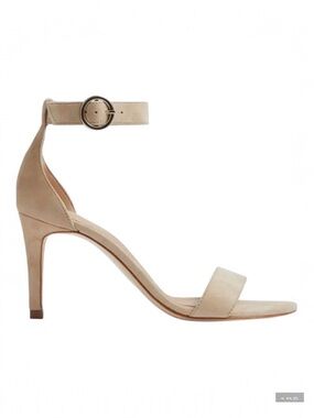 LK Bennett Women’s Ivy Suede Trench Beige Ankle Strap 3.5”‎ Heel Sandal Size 10